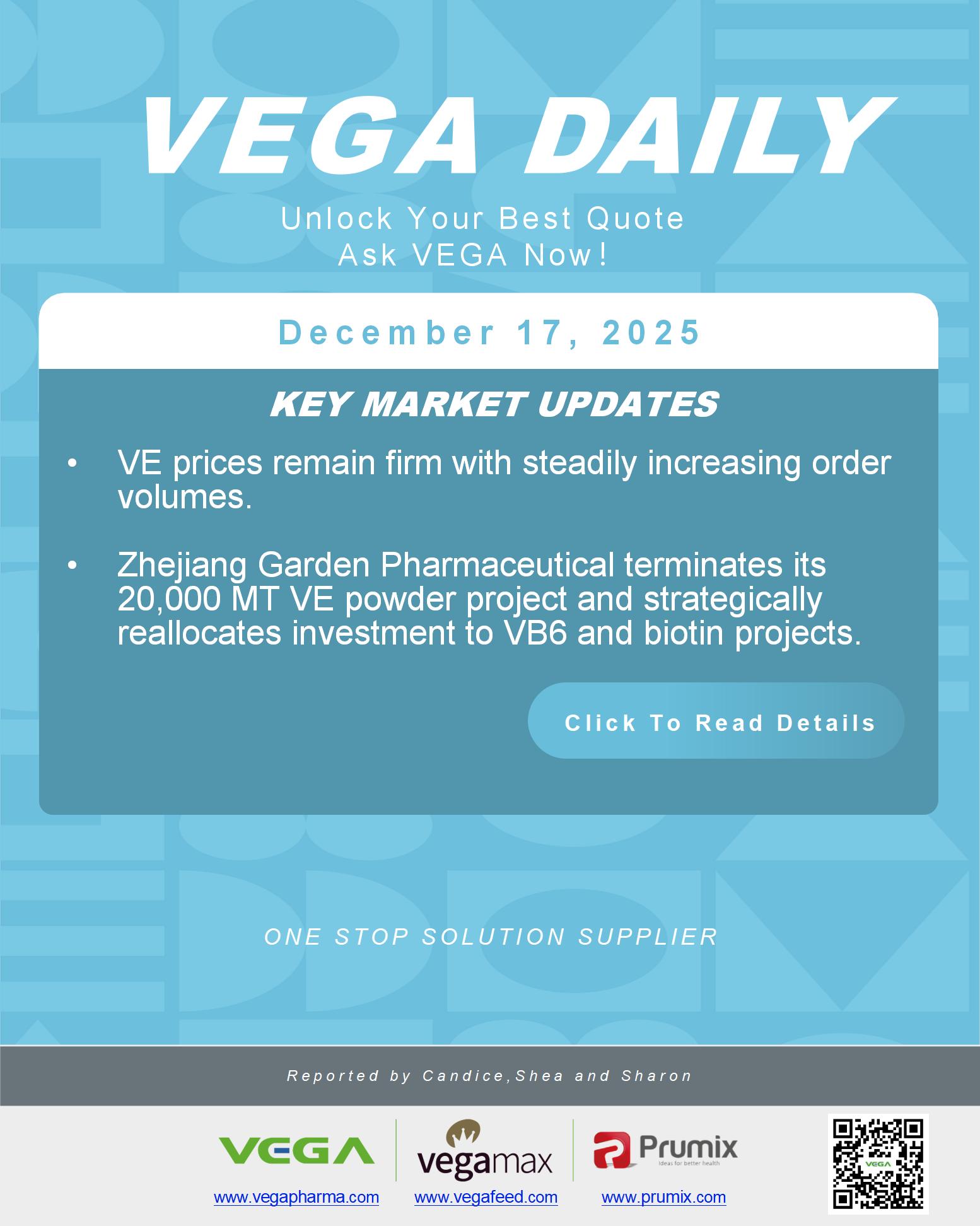 VEGA Daily Dated on December 17th 2025 Vitamin Amino Acid APl Food Additives.jpg